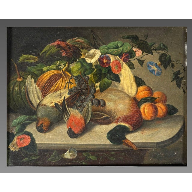 French School Artist, Still Life with a Wine Decanter, Oil Painting, 1800s, Framed For Sale - Image 4 of 4