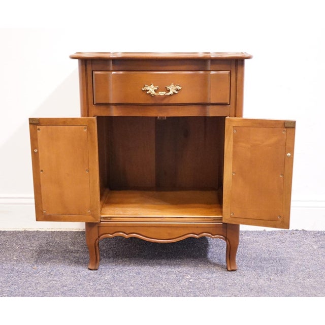 Late 20th Century Link Taylor Solid Hard Rock Maple Country French Provincial 22" Cabinet Nightstand For Sale - Image 5 of 13