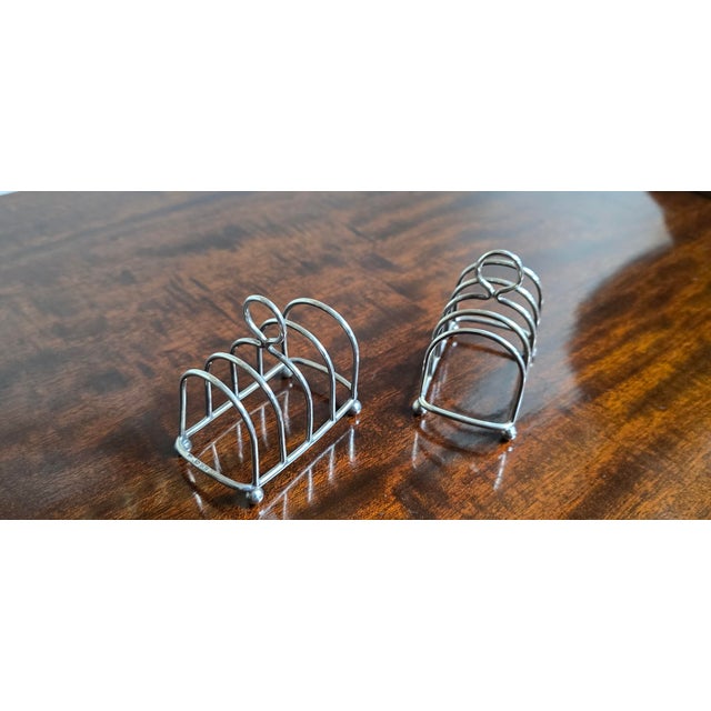 Early 20th Century Silver Toast Racks Chester, 1904, Set of 2 For Sale - Image 5 of 8