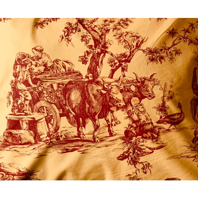 Bespoke French Classic Country House Style Throw Pillow - "Automne" Toile De Jouy For Sale - Image 9 of 11