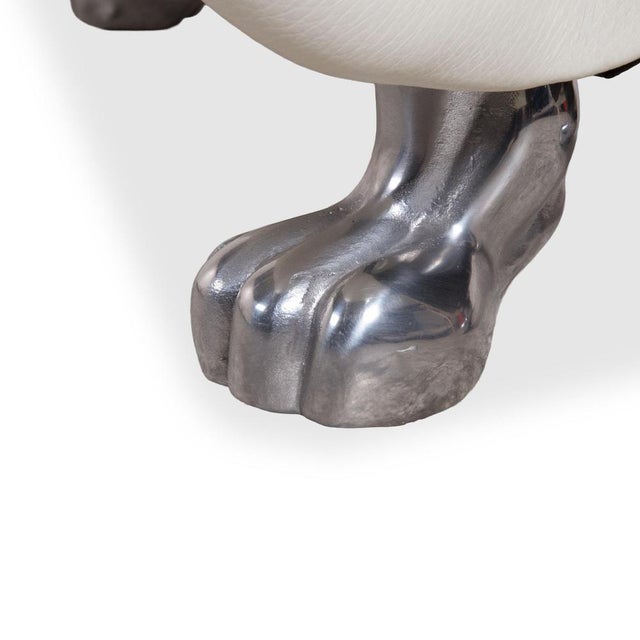 Animal Skin Leather Gaudi Three-Seater Sofa, Chaise Lounge, and Ottoman from Bretz, Set of 3 For Sale - Image 7 of 18