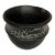 1990s Hand-Painted Black Clay Pot/Vase Featuring Cracked Design For Sale