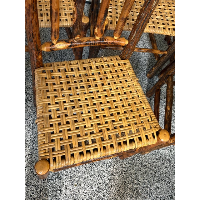 Early 20th Century Early 20th Century Rustic Hicckory Spindle-Back Dining Chairs - Set of 6 For Sale - Image 5 of 9