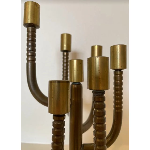 1910s Brass Candelabra For Sale - Image 4 of 9