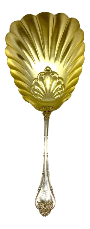 Gorham Manufacturing Company Sterling Antique Serving Piece With Fluted Gilt Bowl