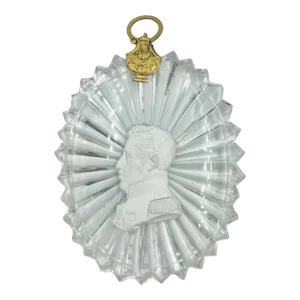 Antique King Charles X French Cameo Sulphide Medallion Portrait