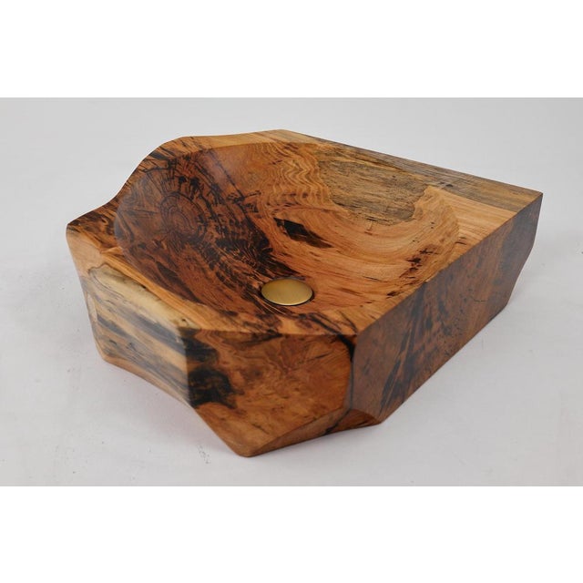 Gold Live Edge Wood Bathroom Sink by Logniture For Sale - Image 8 of 18