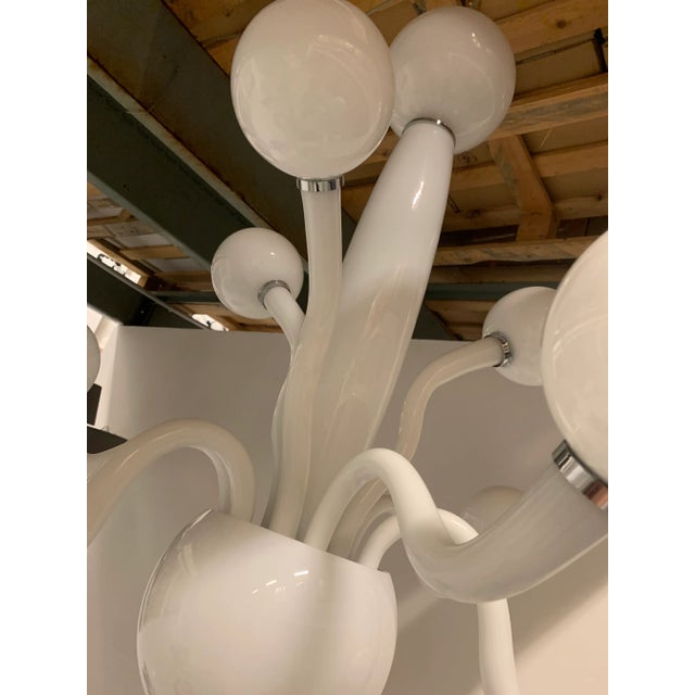 Glass Contemporary Pop White Murano Glass Chandelier For Sale - Image 7 of 9