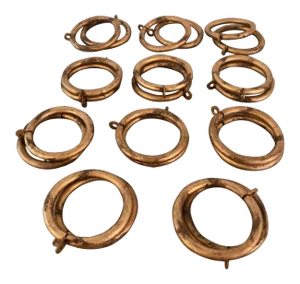 Vintage Gold Iron Curtain Rings - Set of 22