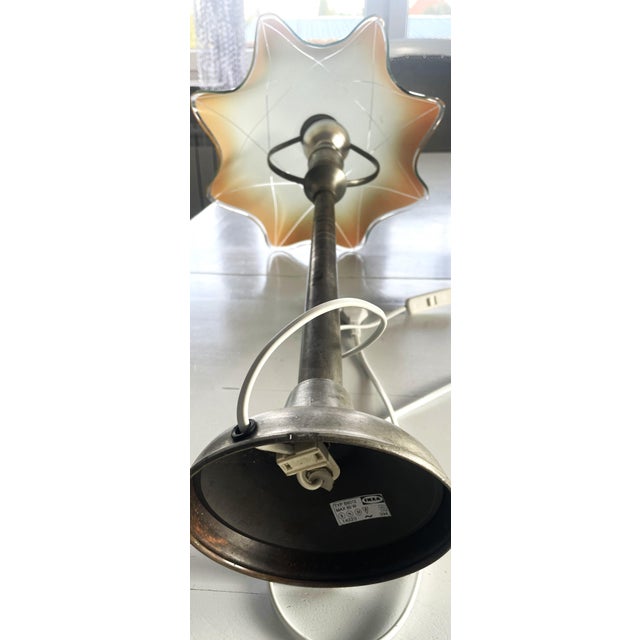 Metal Vintage Space Age Amber Glass Table Lamp from Ikea, 1960s For Sale - Image 7 of 18