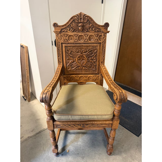 Antique Carved Chair For Sale - Image 6 of 6