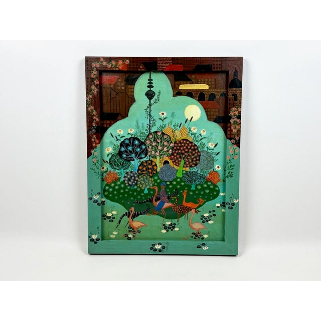 Anita Büscher-Harling, Luisenpark, Fairy Tale Island in the Big City, 1970s, Oil on Panel, Framed For Sale - Image 10 of 10