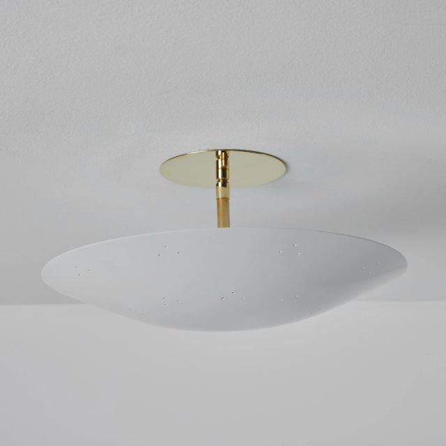 Raul Reyes 'Rey 14' Perforated Metal Dome Ceiling Lamp in White For Sale In Los Angeles - Image 6 of 12