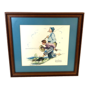 Norman Rockwell “Going Fishing” – Framed Art Print 1970-1979 Reproduction