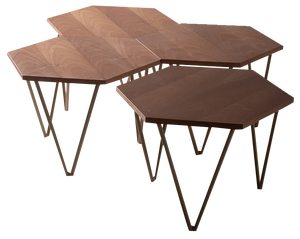 Hexagonal Coffee Table from Isa Bergamo, Set of 7