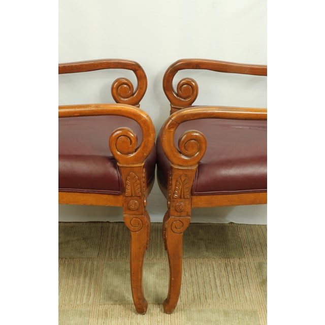 19th Century William IV Regency Upholstered Satinwood Armchairs - a Pair For Sale In Los Angeles - Image 6 of 13