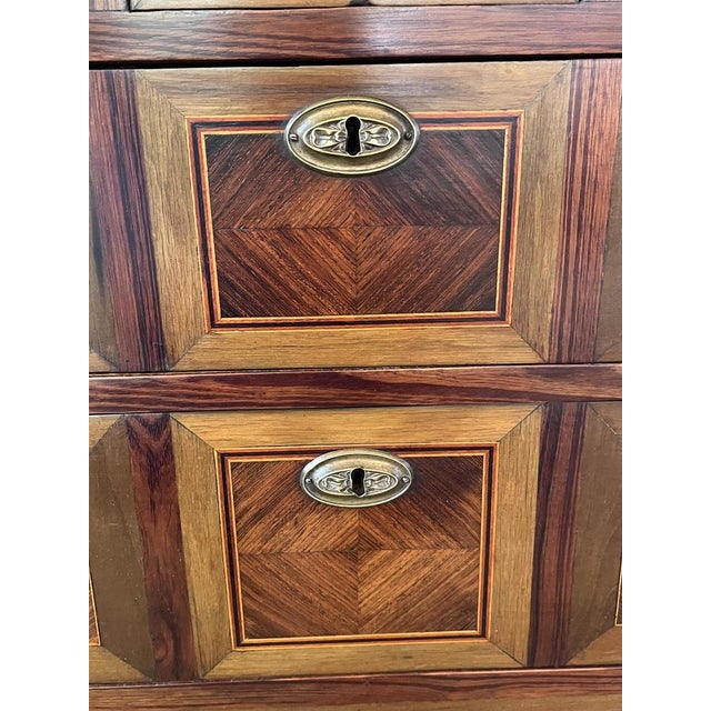 Brown 19th Century Louis XVI Portuguese Mahogany Chest of Drawers with Inlay For Sale - Image 8 of 18