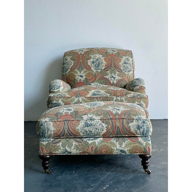 Vintage Lee Industries Roll Arm Lounge Chair and Ottomans For Sale - Image 11 of 12