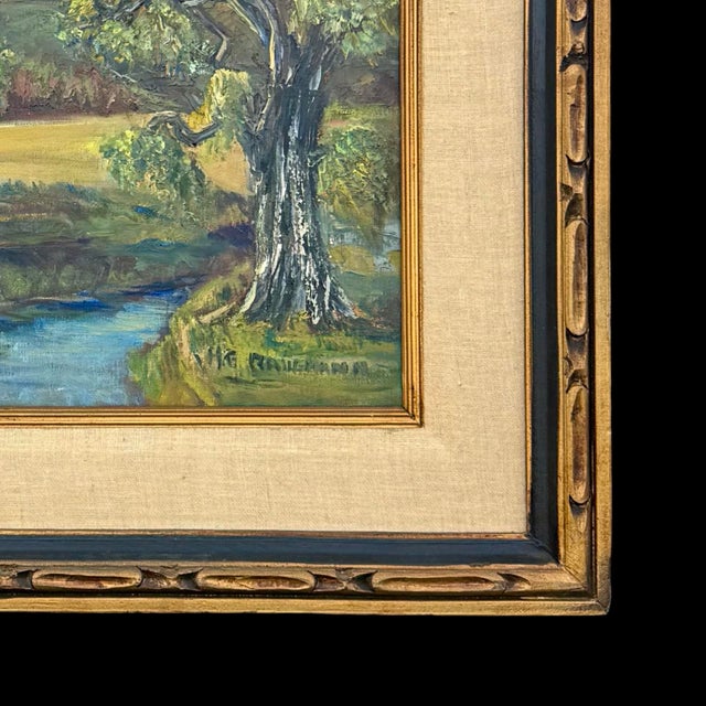 Vintage California Impressionist Natural Landscape Oil Painting, Signed W/ Carved Wood Frame For Sale In San Diego - Image 6 of 10