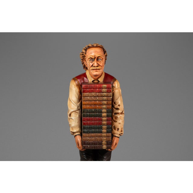 Rare Vintage Lifesize Albert Einstein Statue W/ Storage Cabinet in Fiberglass & Plaster, Usa, C. 1980s For Sale - Image 11 of 18