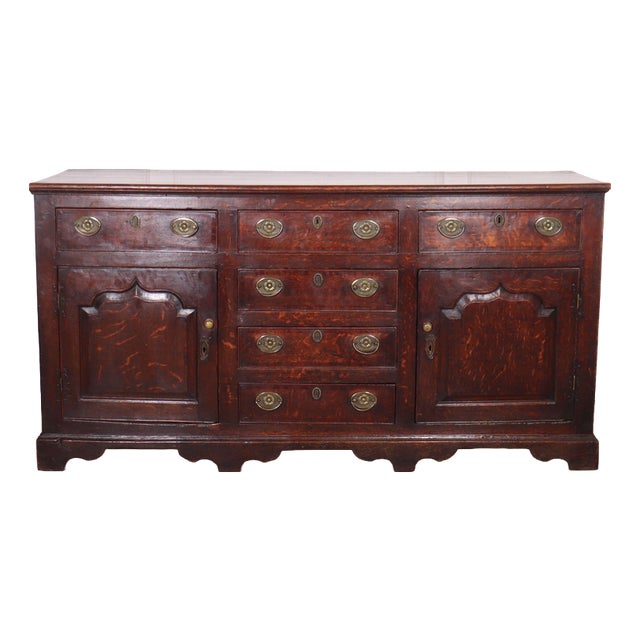 English Oak Dresser Base For Sale