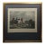 Large Vintage “The Earl of Derby’s Stag Hounds” Equestrian Artwork, Custom Framed Blue, Cream, Red For Sale