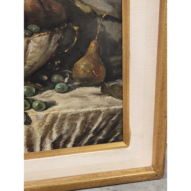 Army Green Arisztid Szendy Still Life Oil Painting For Sale - Image 8 of 11
