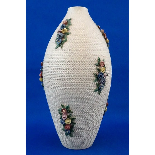 20th Century Ceramic Vase with Flowers in Relief from the Ilsa Factory, Albisola, Italy, 1920s For Sale - Image 3 of 18