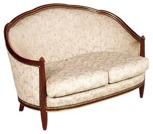 Art Nouveau Lacquered and Gilt Carved Walnut 2-Seater Sofa