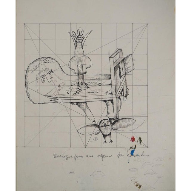 Jean-Claude Silbermann, Sly Signs, The Rouge and the Owl, Original Signed Drawing For Sale - Image 6 of 6