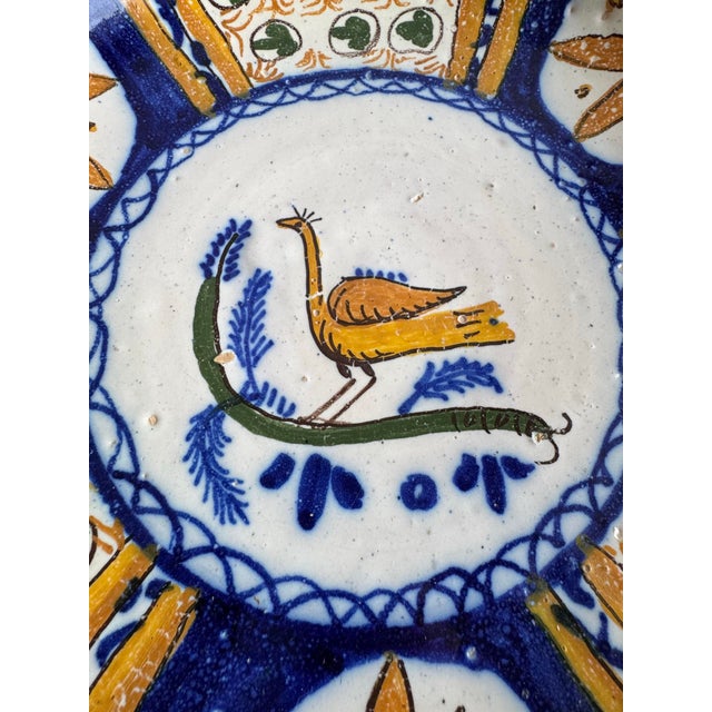 Hand-Painted Italian Folk Art Majolica Plate For Sale - Image 12 of 12