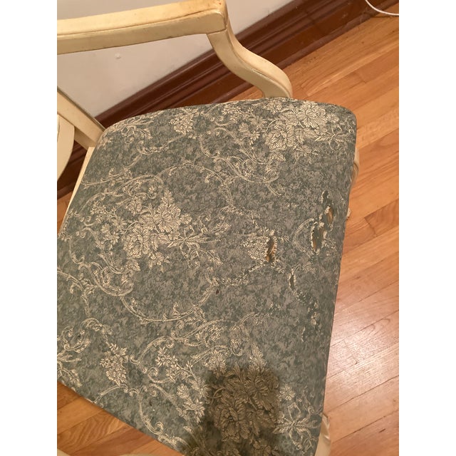 French Country Country French Hand - Painted Accent Chair For Sale - Image 3 of 12