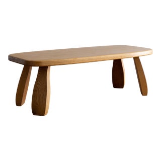 1950s Capsule Top Scandinavian Oak Coffee Table For Sale