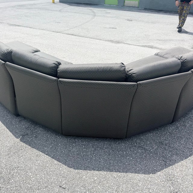 Wood Postmodern Black on Black Modular Sectional Sofa - 5 Pieces For Sale - Image 7 of 12