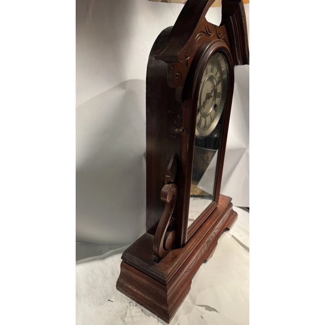 Victorian Antique New Haven Parlor Mantel Clock- “Danube” Model For Sale - Image 3 of 9