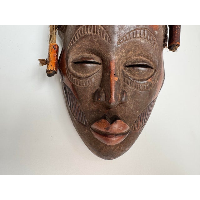 Wood Vintage Hand-Carved African Tribal Mask For Sale - Image 7 of 11