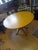 Vintage Round Lacquered Wood Table with Brass Feet, Base, 1950s For Sale - Image 9 of 10
