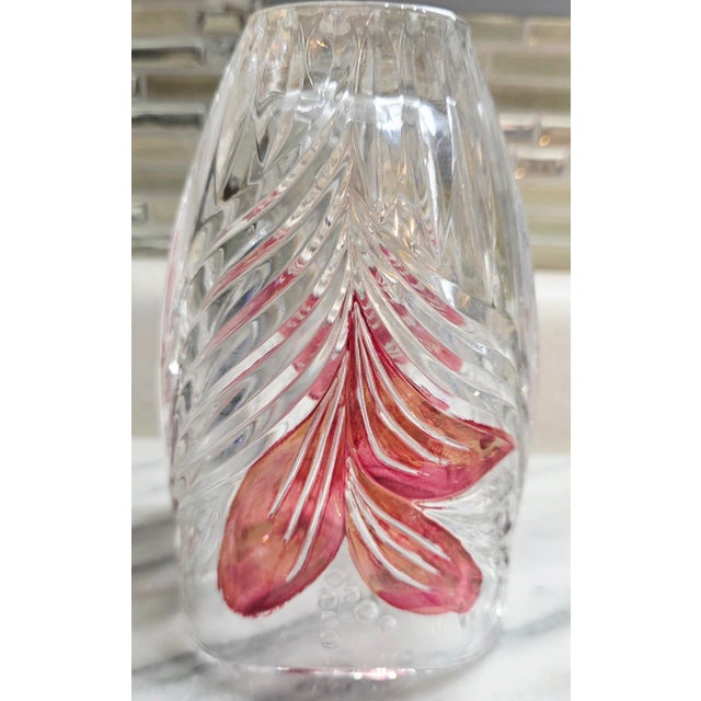 Vintage Hand Blown Anna Hütte Florentine Crystal Vase ~ Made in Western Germany For Sale - Image 4 of 7