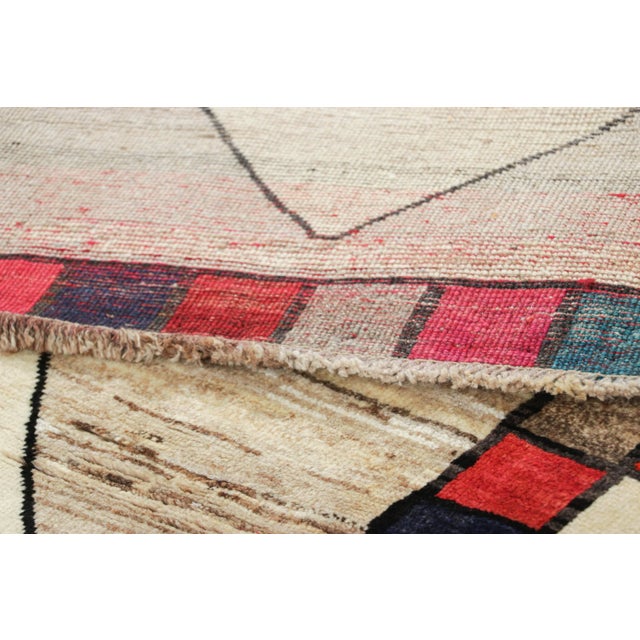 Textile Vintage Gabbeh Persian Runner With Multicolor Diamond Medallions - Rug & Kilim For Sale - Image 7 of 7
