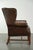 Vintage Cowhide Wing Armchair For Sale - Image 3 of 12