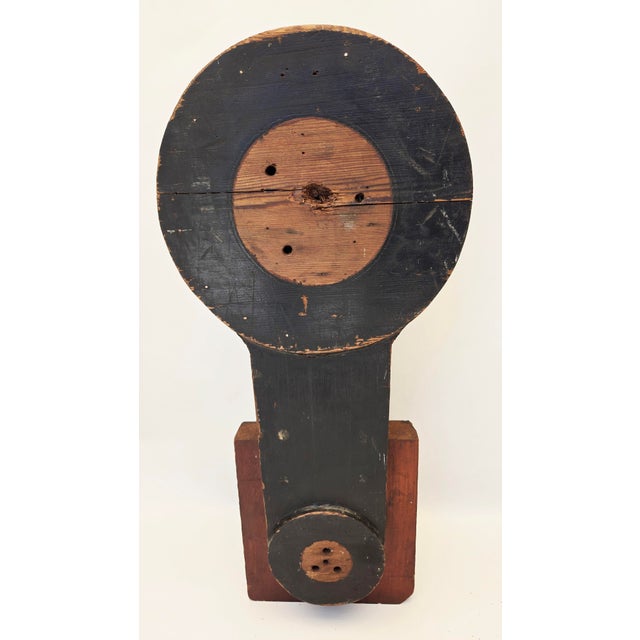 Set of 4 wood industrial foundry casting molds. Largest is painted with black and natural wood contrast. Others are bare...
