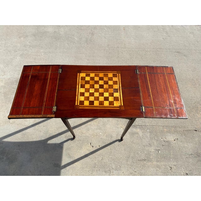 Louis XVI Marquetry Game Table: Antique Mahogany Chessboard For Sale - Image 10 of 10
