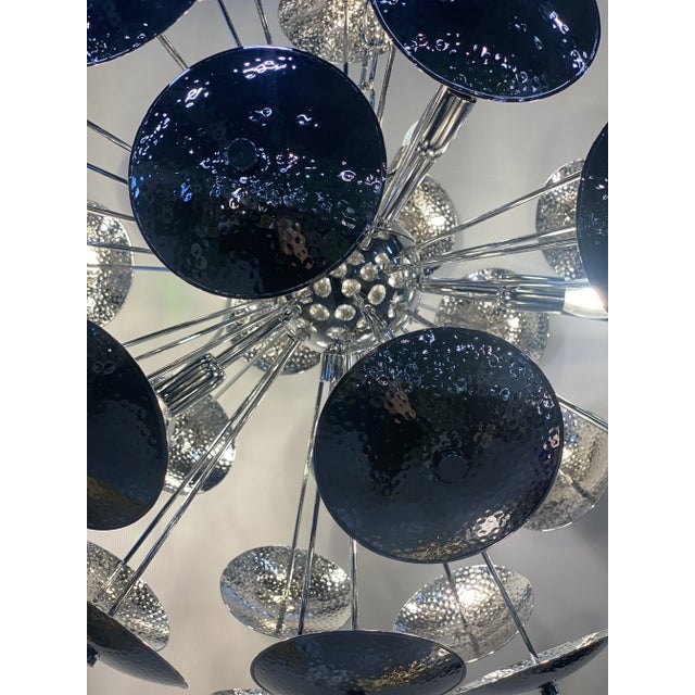 Contemporary Italian Hand-Made Brass Cap Sputnik Chandelier For Sale - Image 4 of 10