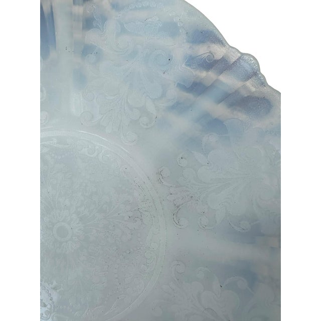 American Vintage Aloe Blaster mackBeth Evans America Sweetheart Milk Glass Opalescent Monax Milk Glass Plate For Sale - Image 3 of 7