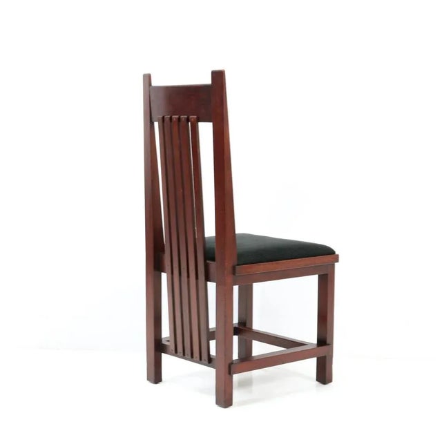 1920s Art Deco Modernist Mahogany High Back Chair by Hendrik Wouda for Pander, 1924 For Sale - Image 5 of 11