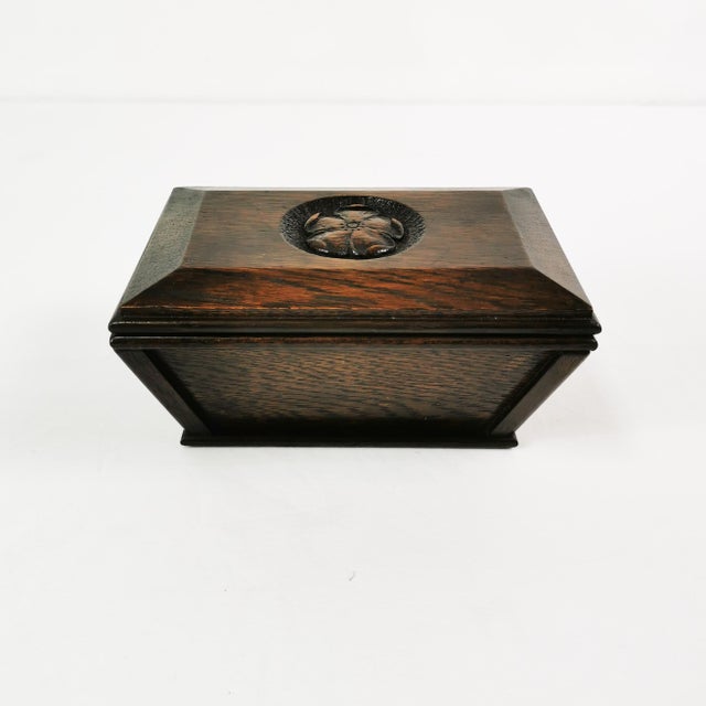 The box originates from Denmark, 1930s. It is beautifully crafted with attention to detail. Made of oak wood, it features...