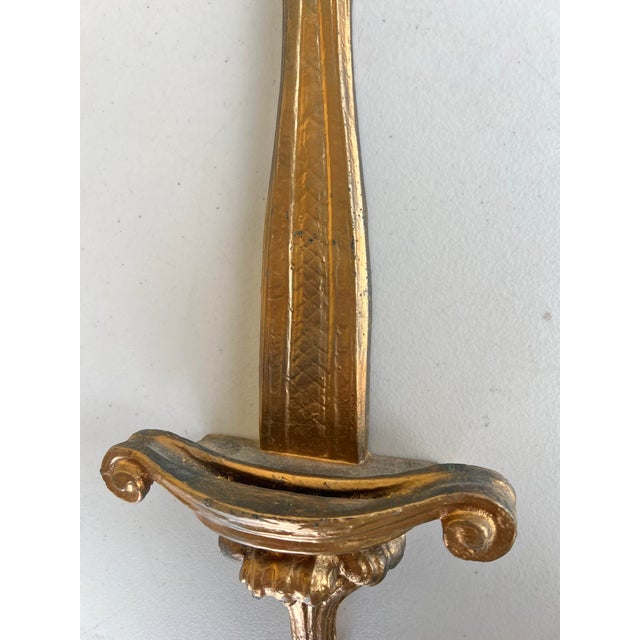 Late 20th Century Late 20th Century Pair of Gold Plate Wall Holders - 2 For Sale - Image 5 of 11