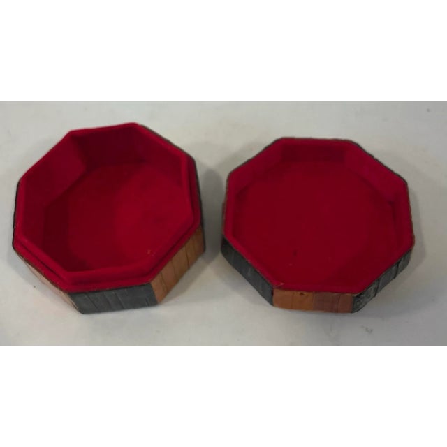 Tan Vintage Wooden Trinket Box With Chicken Design For Sale - Image 8 of 8