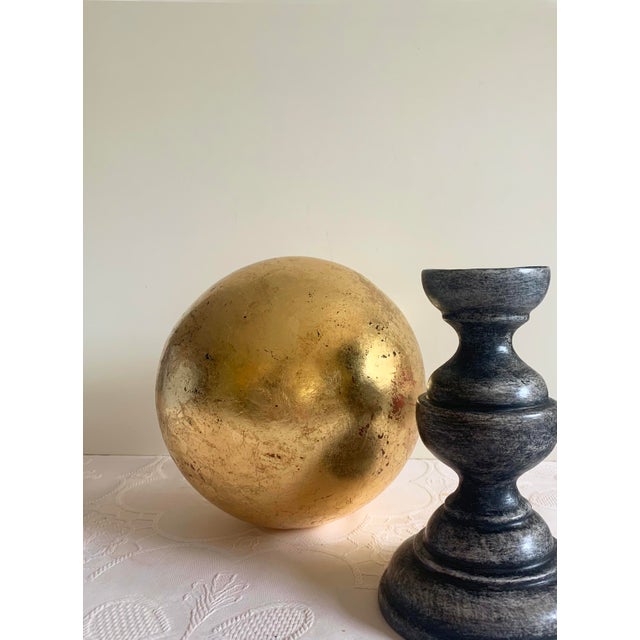 Late 20th Century Golden Sphere Decorative Sculpture For Sale - Image 4 of 7