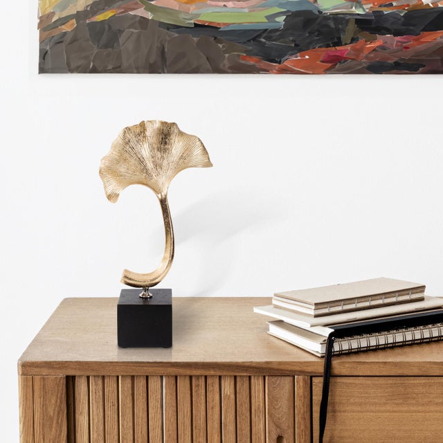 Contemporary Gifu Golden Ginkgo Leaf Sculpture- Short For Sale - Image 3 of 11